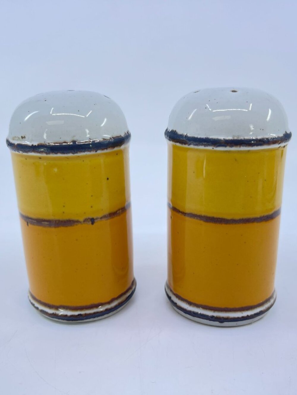 vintage stonehenge midwinter "sun" ceramic salt & pepper shakers made in england